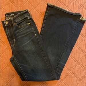 American Eagle Dark Wash Super Hi-Rise  Flare Jeans